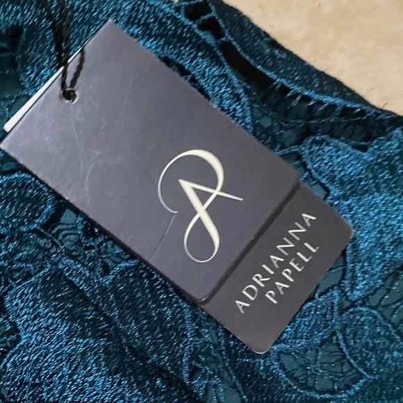 Adrianna Papell Emerald Green Embroidered Midi Dress - Picture 4 of 8